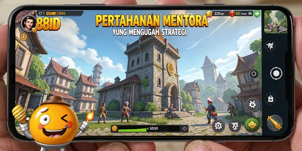 Screenshot menampilkan gameplay seru Tower Defense yang menantang.