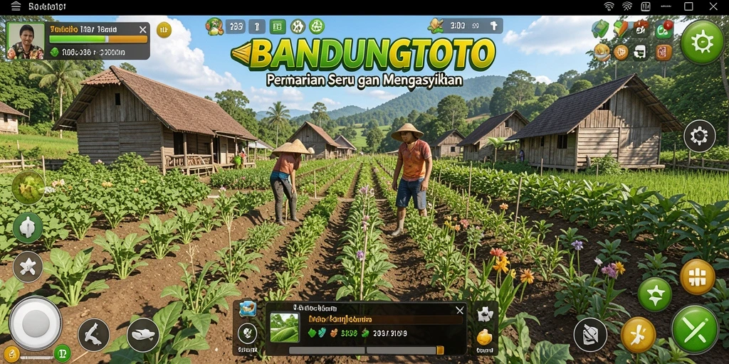 Tangkapan layar gameplay BANDUNGTOTO dengan pertanian yang menghijau.