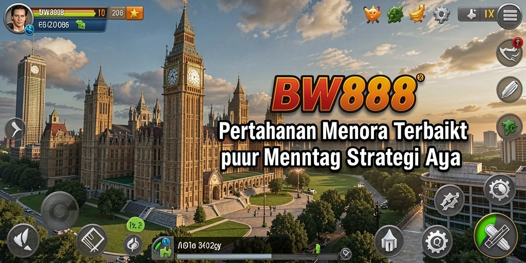 Tangkapan layar gameplay BW888 menampilkan pertempuran menara yang mendebarkan.