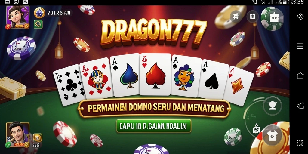 Tampilan gameplay DRAGON777 dengan suasana permainan Domino yang seru.