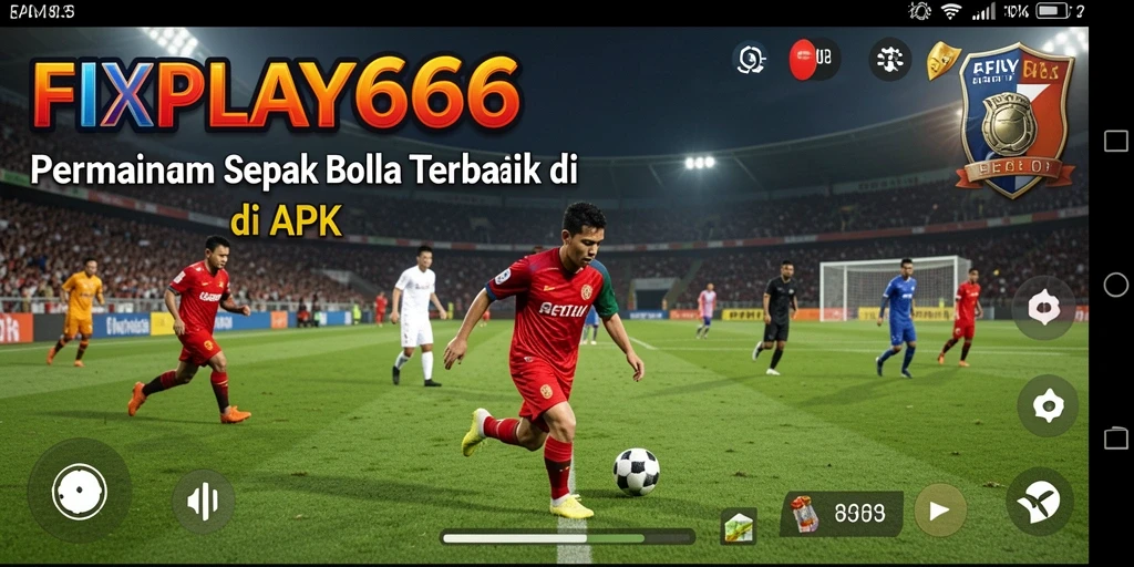 Tampilan gameplay FIXPLAY666 dengan aksi sepak bola yang seru.