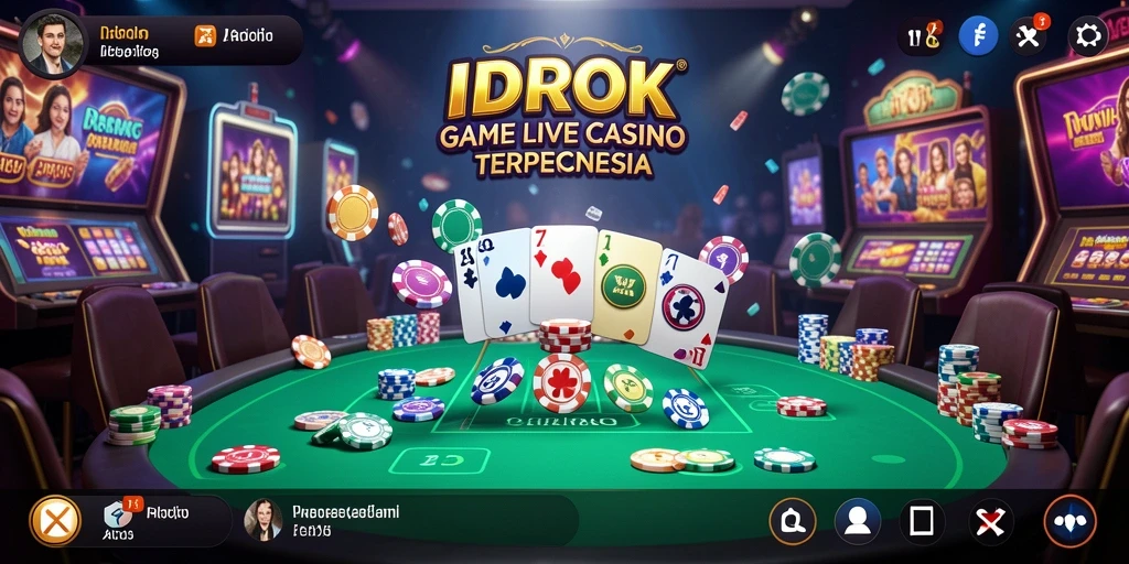 Screenshot IDROK menampilkan dealer langsung dan gameplay yang seru.