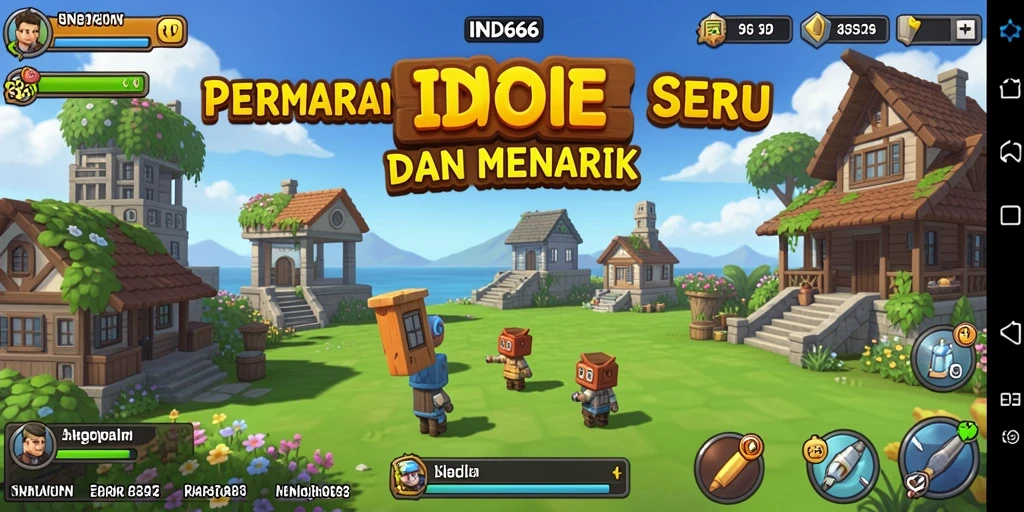 Tampilan gameplay <strong>IND666</strong> saat karakter mengumpulkan sumber daya dengan santai.