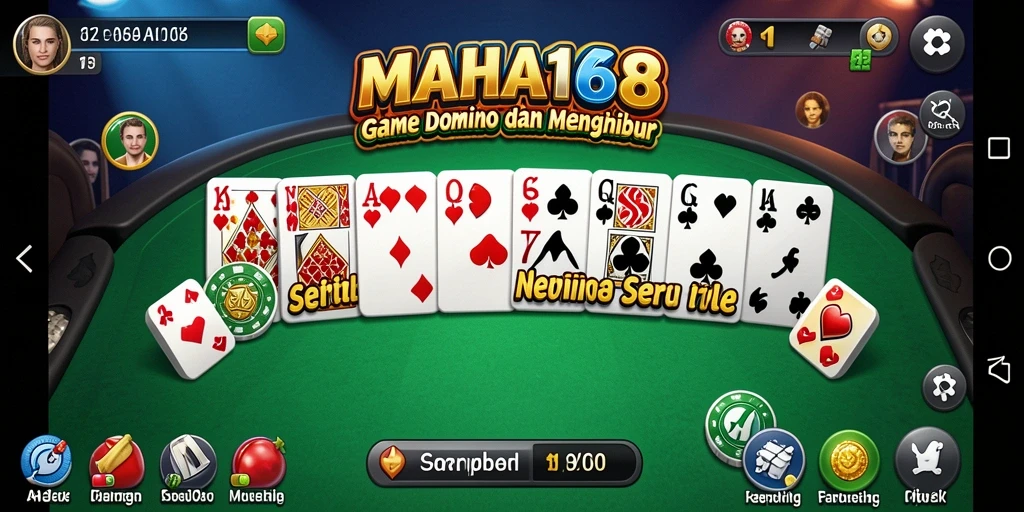 Tampilan gameplay seru dari permainan Domino MAHA168.