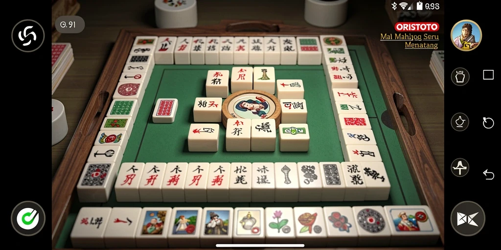Tangkapan layar ORISTOTO dengan gameplay Mahjong yang menantang dan menarik.