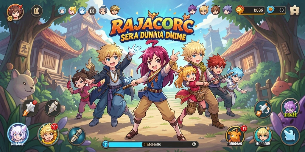 Tampilan gameplay yang menakjubkan dari RAJACORC dengan karakter anime favorit.