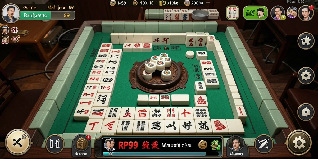Tampilan gameplay menarik dari RP99 dalam permainan Mahjong.
