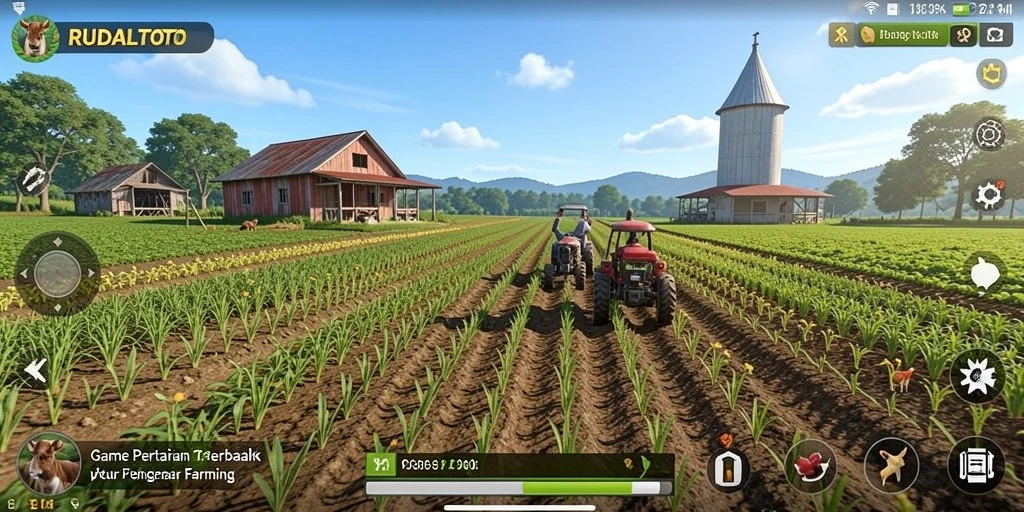 Screenshot gameplay RUDALTOTO menampilkan pengalaman bertani yang seru dan interaktif.