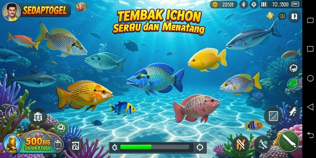 Tampilan gameplay menarik dalam SEDAPTOGEL dengan aksi Tembak Ikan.