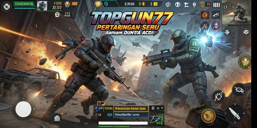 Tampilan seru gameplay TOPGUN77 dengan aksi mendebarkan.