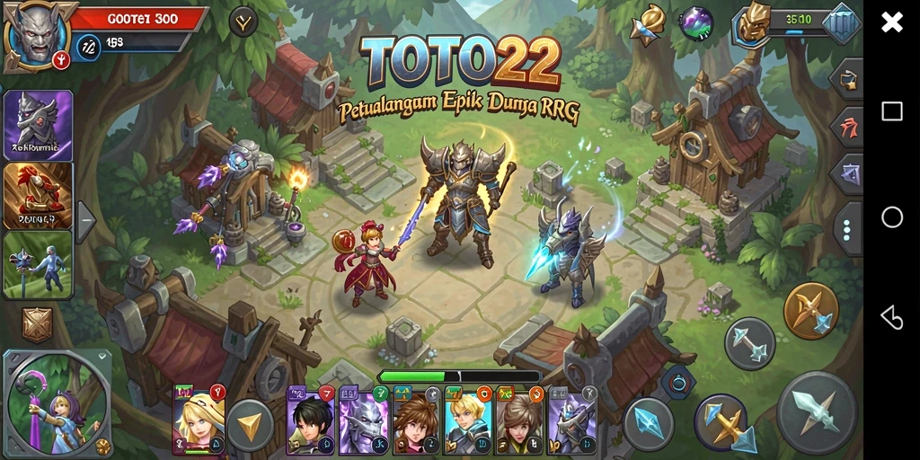 Tampilan gameplay mendebarkan dari TOTO22 dengan karakter dan lingkungan RPG.