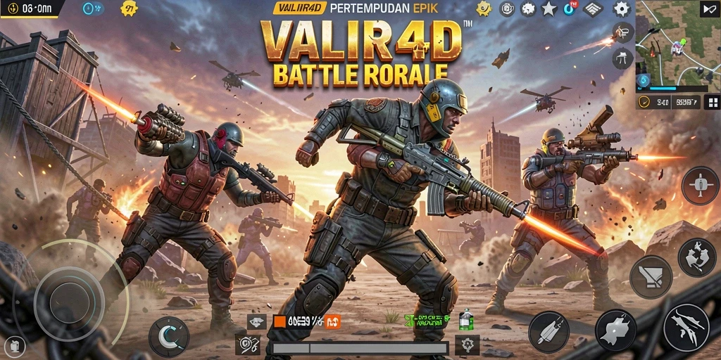 Screenshot menampilkan pertempuran seru dalam VALIR4D dengan grafis yang menakjubkan.