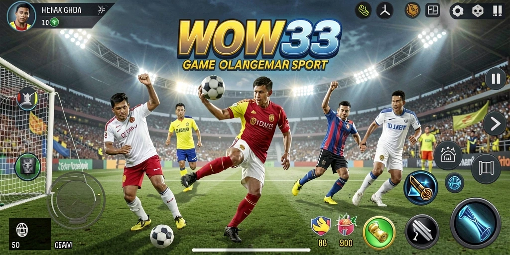 Tampilan gameplay WOW33 dengan aksi olahraga yang menarik.